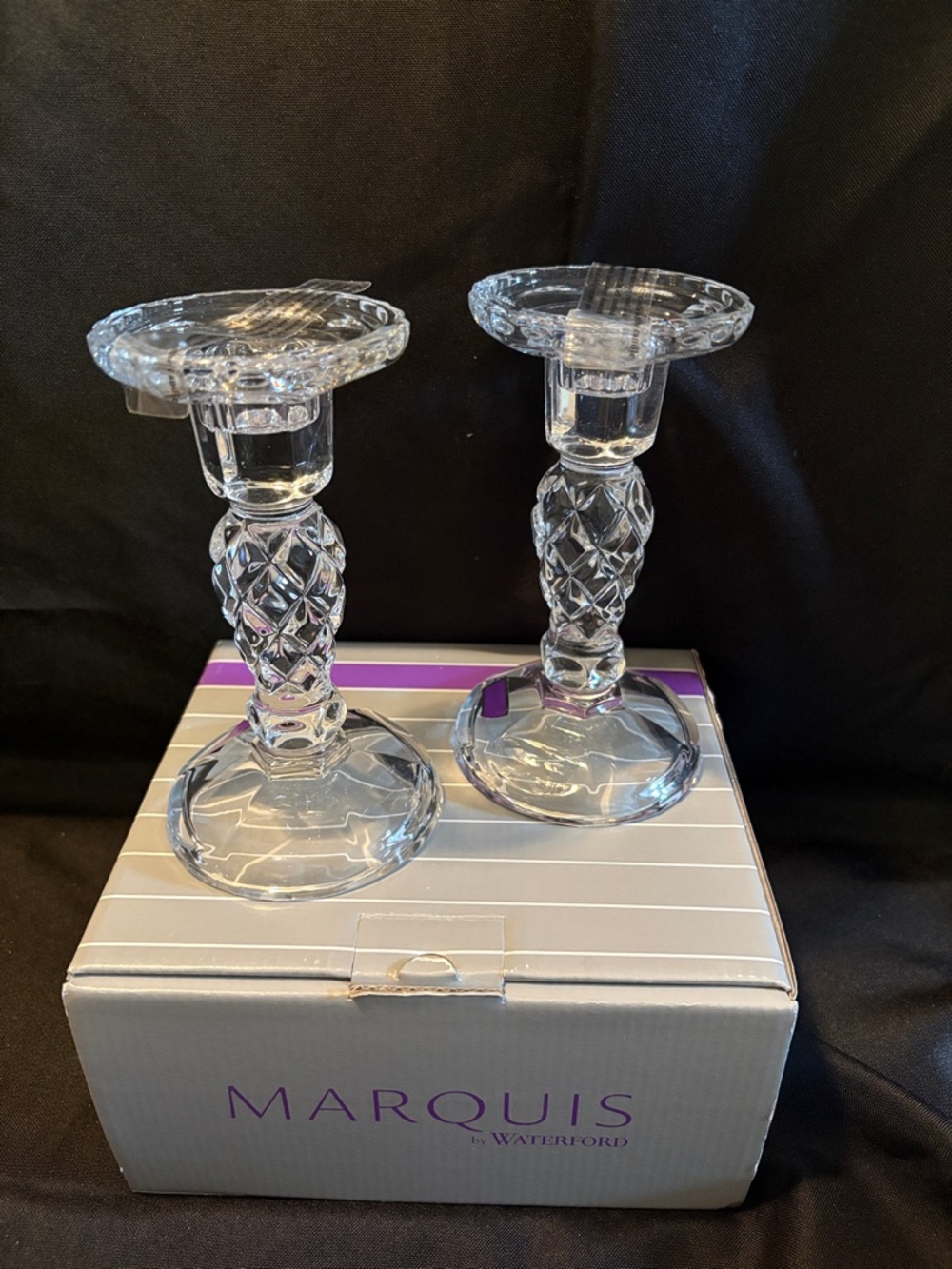 Marquis by Waterford Bougeoir Pair of Candlestick Holders